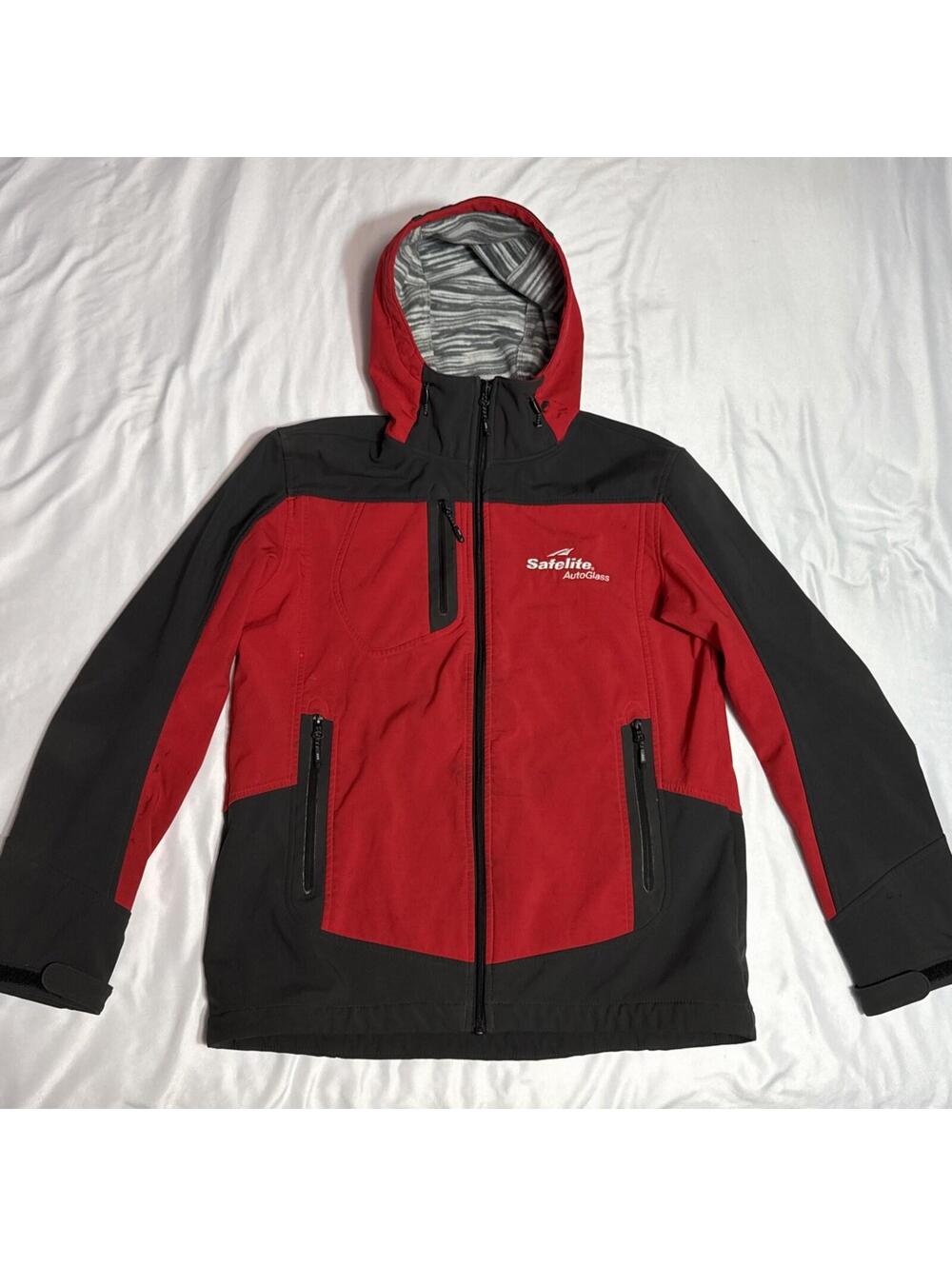 Safelite AutoGlass Elevate SoftShell Jacket Red Employee Work Uniform Mens Sz M